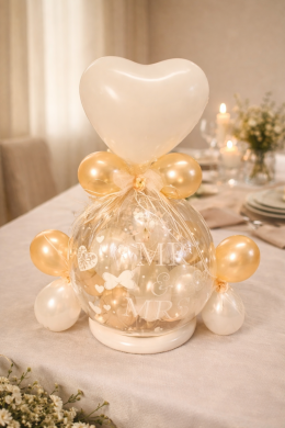 Hochzeitsballon mit weißem Herz