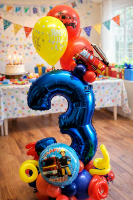 Ballonzahl für kleine Feuerwehrleute