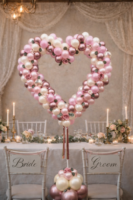 Herz in Rosatönen und Creme