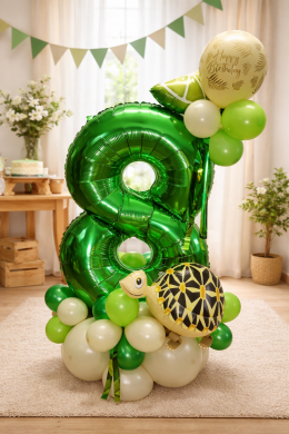 Ballonzahl 8 mit Schildkröte
