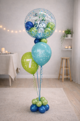 Konfetti Ballon in Grün und Blau