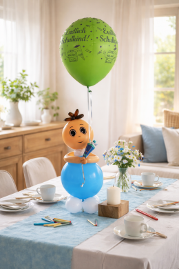 Junge mit Zuckertüte und Ballon