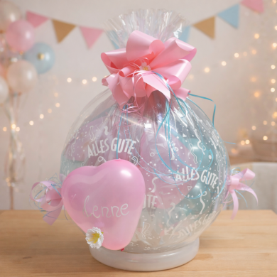 Geschenkballon Mint Rosa