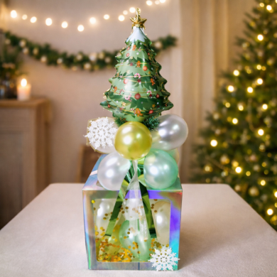 Box mit Weihnachtsbaum