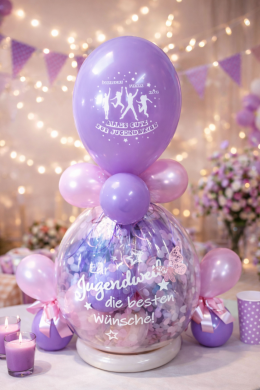 Geschenkballon Flieder und Rosa zur Jugendweihe