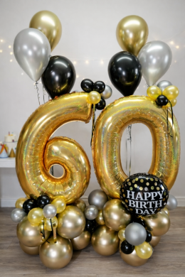 60 in Chrome Gold, Silber und Schwarz