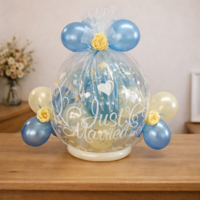 Hochzeitsballon Hellblau und Creme