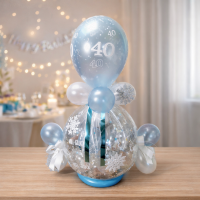 Geschenkballon mit Schneeflocken