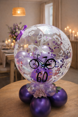 Tischballon mit Fahrrad und Zahl