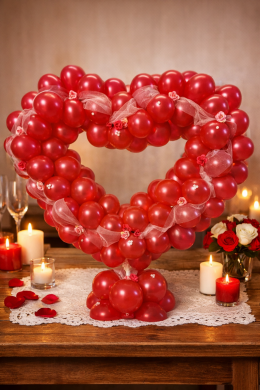 Herz in Rot für den Tisch