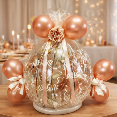 Geschenk in Rosegold zur Hochzeit