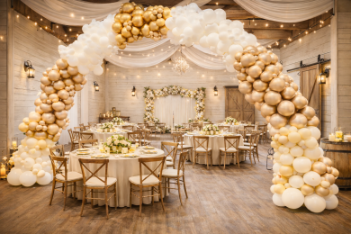Ballonbogen in Gold, Sand, Champagnerfarben in verschiedenen Größen