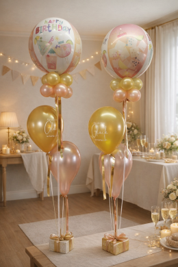 Happy Birthday Ballon mit Cocktail