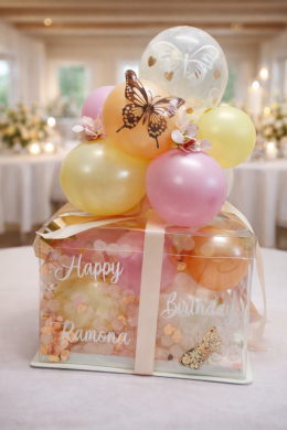 Box  in den Farben Rosa, Creme, Rosegold