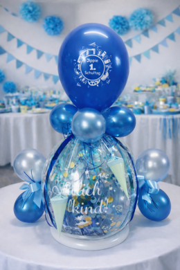 Erst Schultag Geschenkballon in Blau