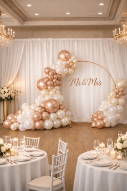 Bogen in Rosegold, Weiss und Creme