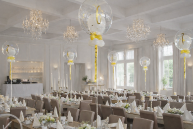 Dekoration in Weiß und Gold