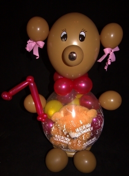 Geschenkballon Bärenmädchen + Teddybär